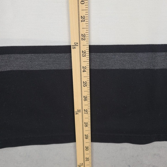 Brooklyn State Polo Shirt Men's Large Black Gray‎ White Striped Short Sleeve - Picture 11 of 11